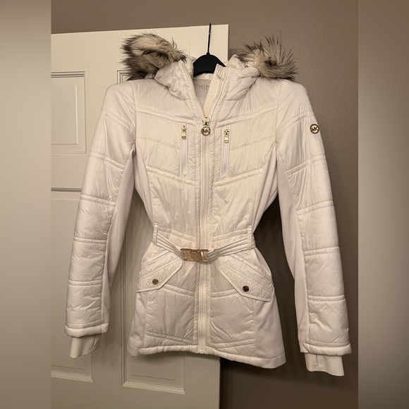 Michael Kors Jackets & Blazers - White ski coat, hood can be removed, stain free, rip free.